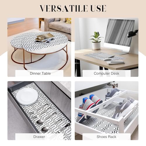 SUBETE Anti-Slip Waterproof Kitchen Drawer Liner | Non-Adhesive Shelf & Cabinet Mats | Anti-Skid Liner for Wardrobe, Cupboard, and Fridge | 45 cm x 300 cm (White Maze Pattern) - Image 4