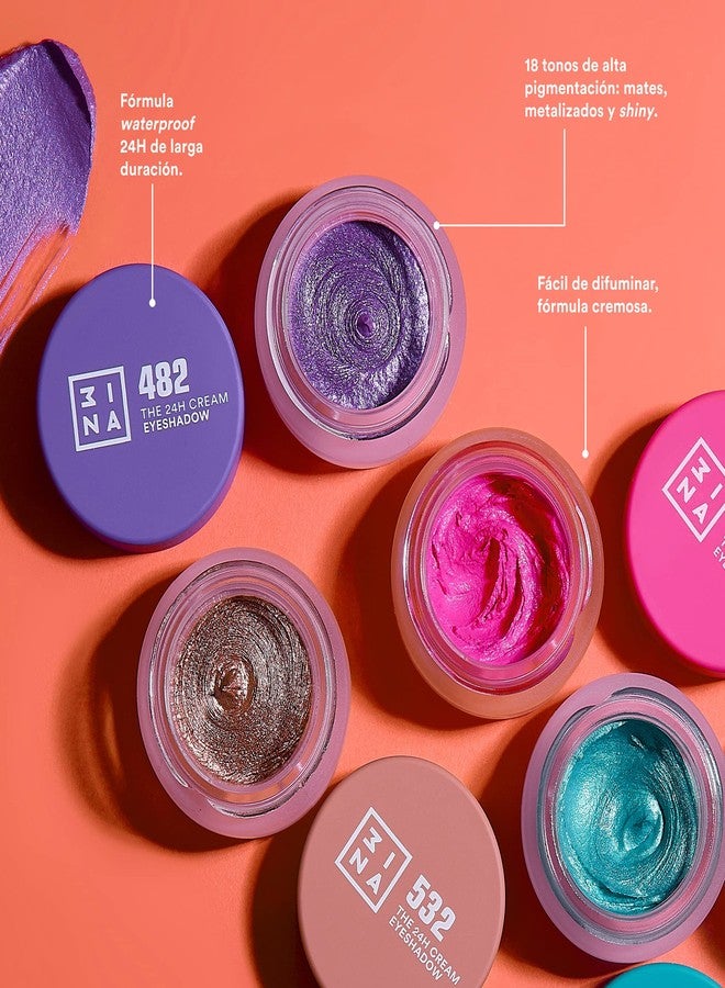 3INA MAKEUP - The 24H Cream Eyeshadow 363 - Pink Eyeshadow with Creamy Texture - Matte Shimmer and Glitter Eyeshadow Finish - Waterproof Cream Eyeshadow - Vegan - Cruelty Free - Image 3