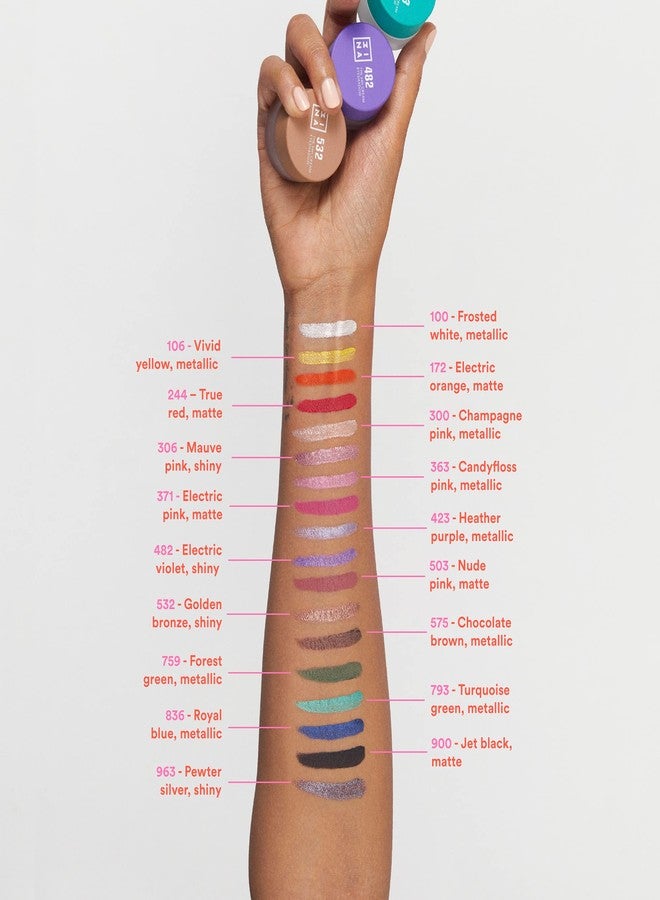 3INA MAKEUP - The 24H Cream Eyeshadow 363 - Pink Eyeshadow with Creamy Texture - Matte Shimmer and Glitter Eyeshadow Finish - Waterproof Cream Eyeshadow - Vegan - Cruelty Free - Image 4