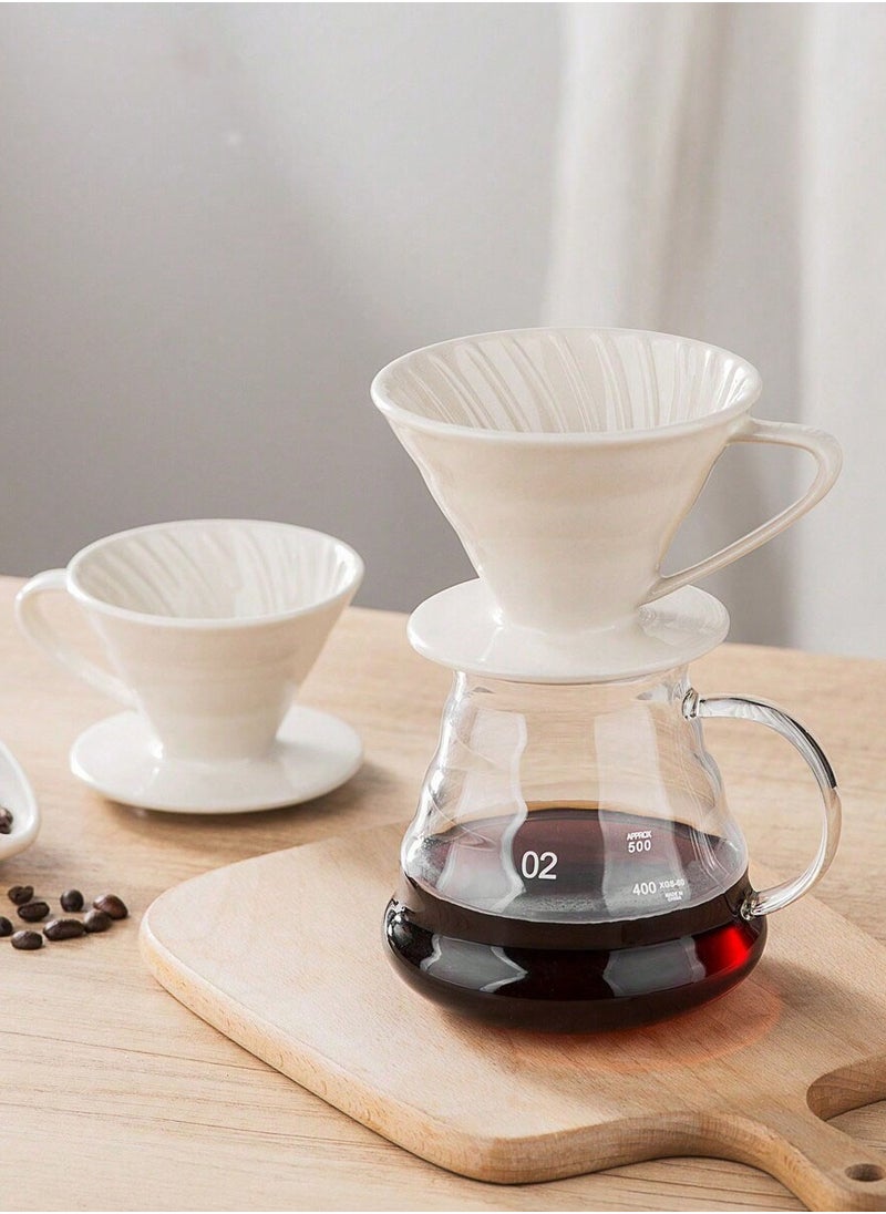 Generic Ceramic Coffee Filter, Pour Over Coffee Maker, Single Cup Coffee Dripper, Manual Porcelain Slow Brewing Accessories For Travel, Camping, Office, Home, Cafe, Coffee Gifts, White  - Image 5