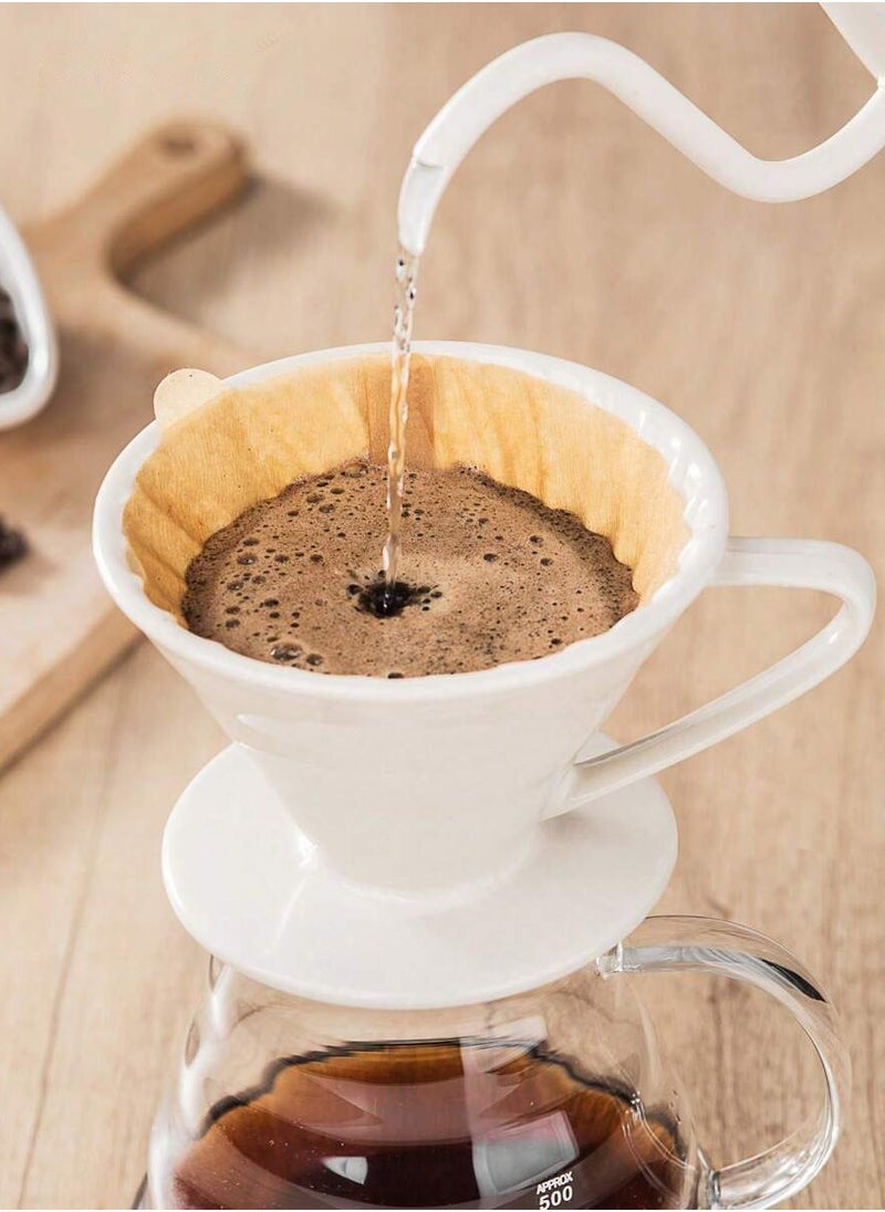 Generic Ceramic Coffee Filter, Pour Over Coffee Maker, Single Cup Coffee Dripper, Manual Porcelain Slow Brewing Accessories For Travel, Camping, Office, Home, Cafe, Coffee Gifts, White  - Image 1