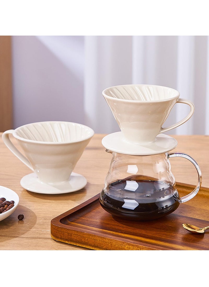 Generic Ceramic Coffee Filter, Pour Over Coffee Maker, Single Cup Coffee Dripper, Manual Porcelain Slow Brewing Accessories For Travel, Camping, Office, Home, Cafe, Coffee Gifts, White  - Image 3