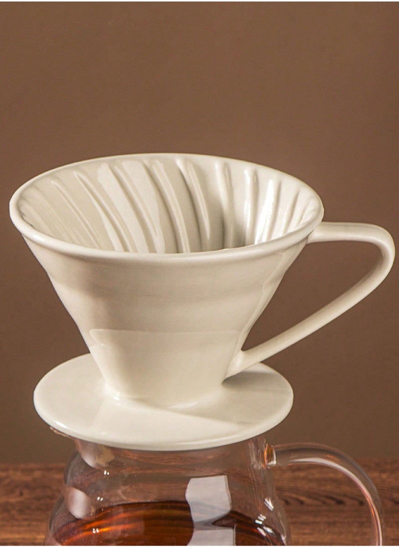 Generic Ceramic Coffee Filter, Pour Over Coffee Maker, Single Cup Coffee Dripper, Manual Porcelain Slow Brewing Accessories For Travel, Camping, Office, Home, Cafe, Coffee Gifts, White  - Image 4