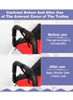 Daytoyz 2 PCS Pushchair Handle Leather Pram Handle Cover Universal Buggy Handle Cover Pushchair Handle PU Leather Pushchair with Zip for Dustproof  - Image 5