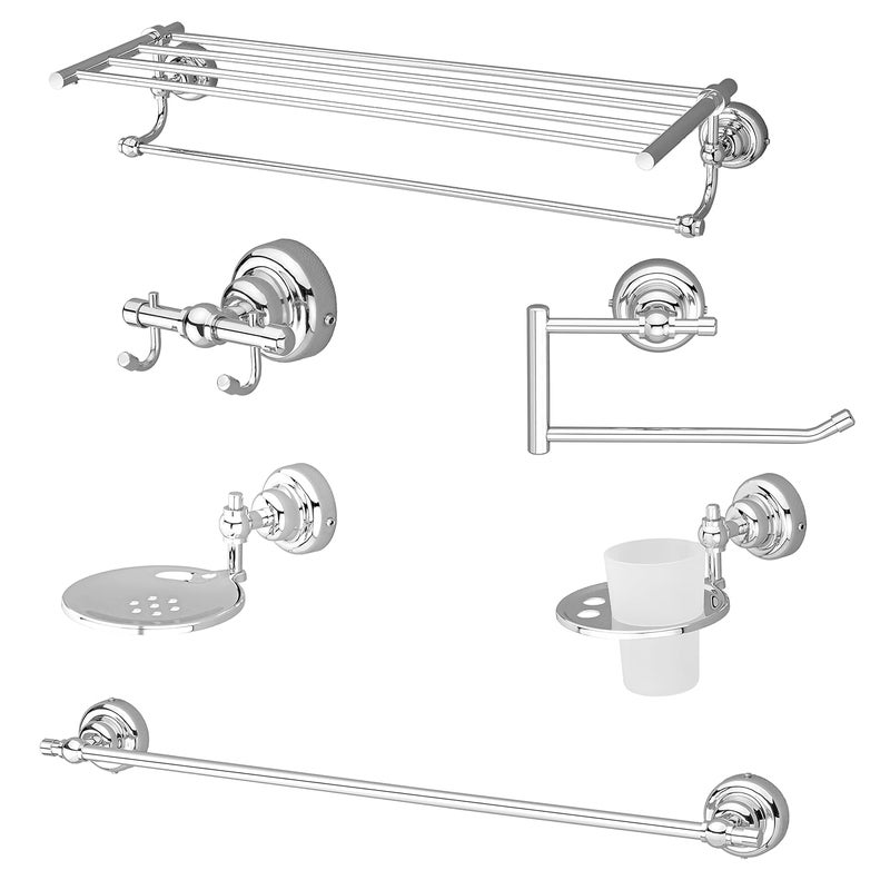 plantex Plantex Stainless Steel 304 Grade Towel Rack with Stainless Steel 304 Grade Skyllo Bathroom Accessories Set 5pcs (Towel Rod/Napkin Ring/Tumbler Holder/Soap Dish/Robe Hook)  - Image 1