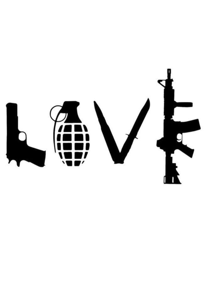 NIBEMINENT Love Gun Rifle Grenade Printed Car Sticker - Image 1