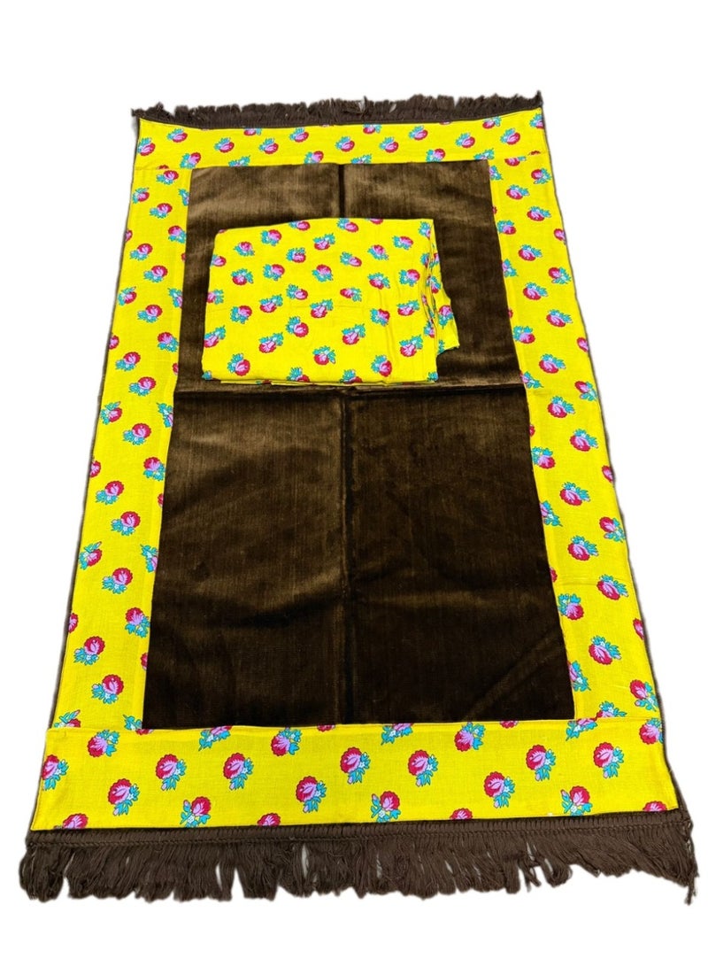 Shalki prayer rug with open prayer sheet (prayer robe) - Rose cool fabric