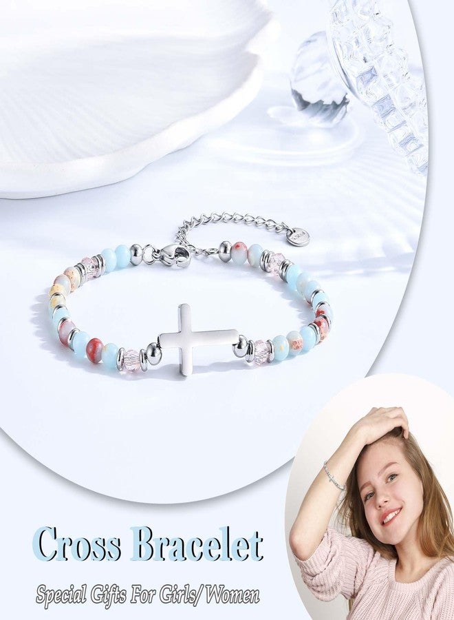 FIEEFX Confirmation Gifts for Teenage Girls Cross Bracelet Christian Religious Confirmation Card Decorations for Girls Daughter Granddaughter Niece Sister - Image 2