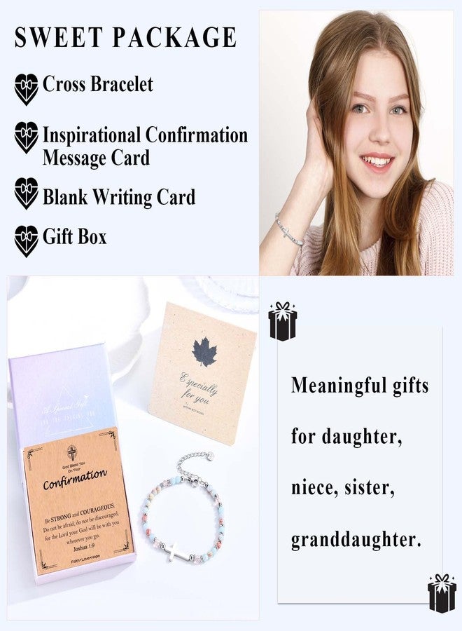 FIEEFX Confirmation Gifts for Teenage Girls Cross Bracelet Christian Religious Confirmation Card Decorations for Girls Daughter Granddaughter Niece Sister - Image 5