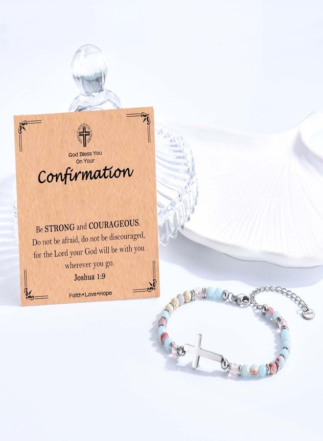 FIEEFX Confirmation Gifts for Teenage Girls Cross Bracelet Christian Religious Confirmation Card Decorations for Girls Daughter Granddaughter Niece Sister - Image 3