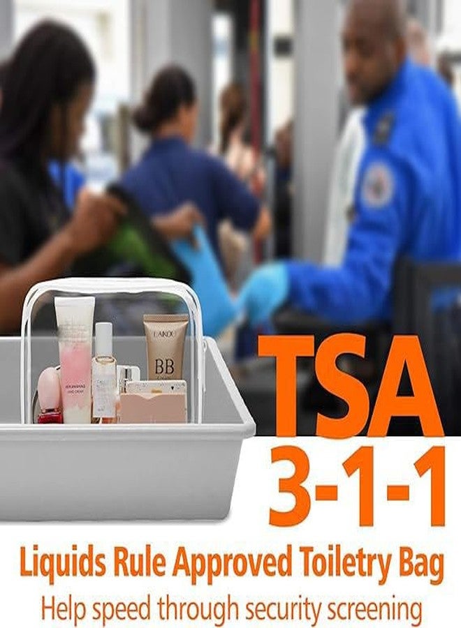 BAERFIT 3Pcs Clear Travel Toiletry Bags TSA Compliant Makeup Pouch Bag Make Up Organiser Transparent Pouch Makeup Organiser Makeup Bag for Women Carry-On Approved Makeup Organizer Set - Image 4