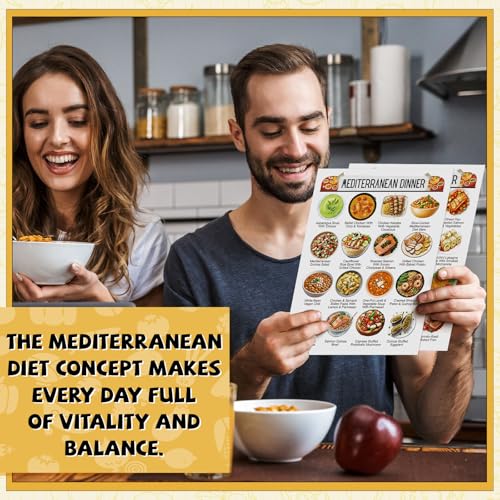 Sinload 12 Pcs Mediterranean Diet Food List Poster Diet Meal Plan Grocery Shopping List Health Food Guide for Kitchen Wall Decor - Image 4