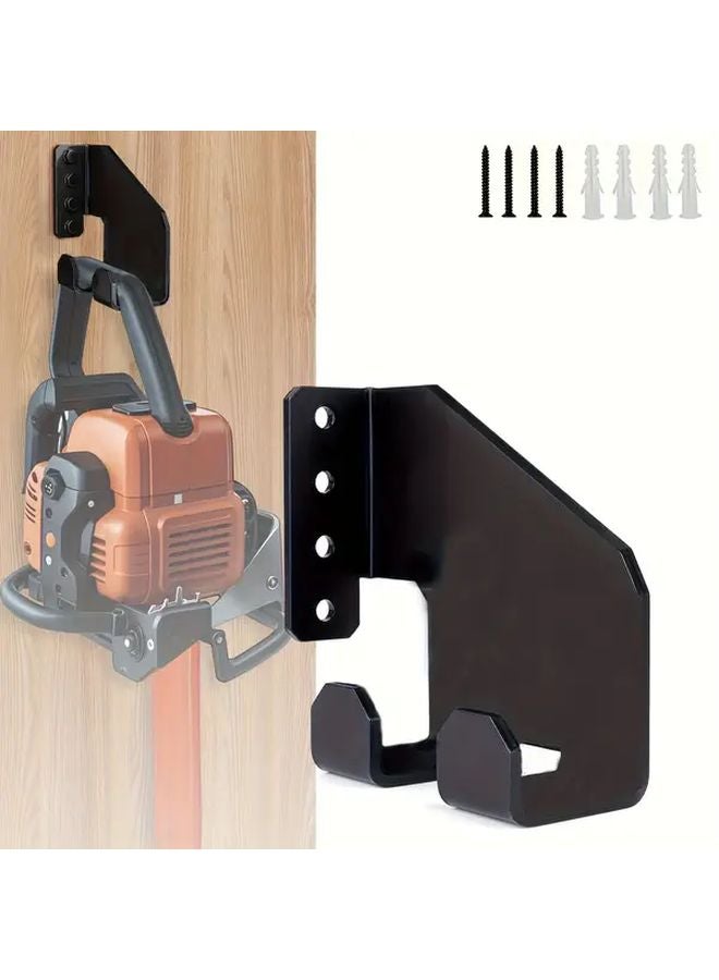 Type A 1pc Heavy Duty Chainsaw Hanging Hooks Wall Mounted Saw Storage Rack for Garden Garage Workshop Black Metal - Image 1