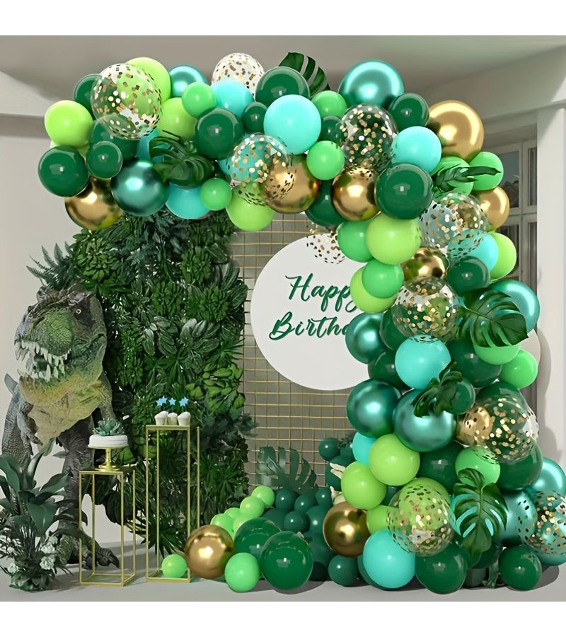 20pcs Green And White Balloon Kit Dark Green Light Green Party Balloons Confetti Latex Balloons For Birthday Shower Jungle Decoration Graduation Ceremony Festival Decoration Indoor And Outdoor Home Decoration - Image 5