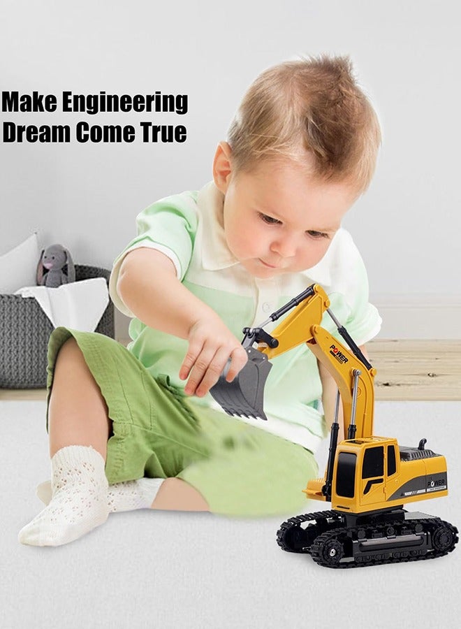 AL RAID 2 PCS Remote Control Construction Vehicle Toy Set, Friction-Powered RC Excavator & RC Dump Truck with Lights and Sounds for Imaginative Play, Birthday Gifts for Toddlers Boys Girls - Image 3