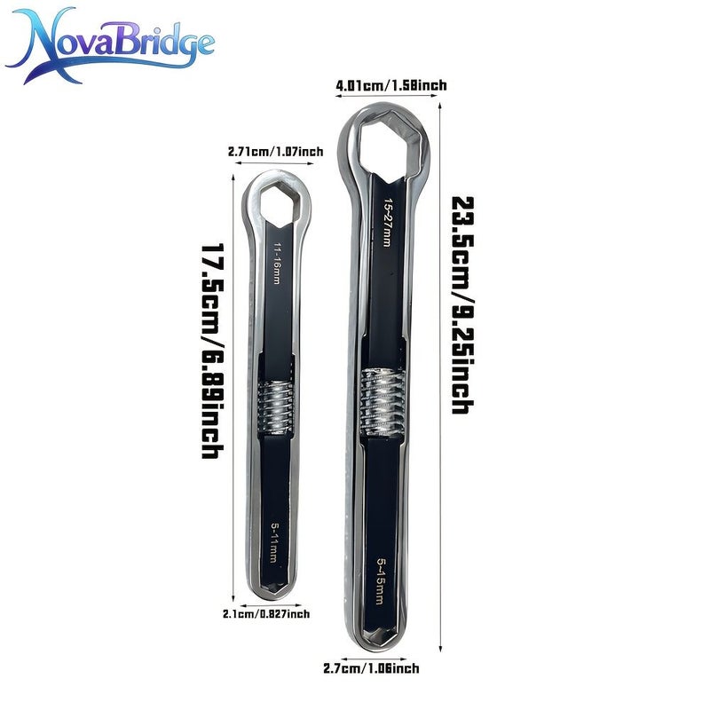11 PCS Double Ended Hex Key Open End Wrench Set For Car Motorcycle Repair - Image 1