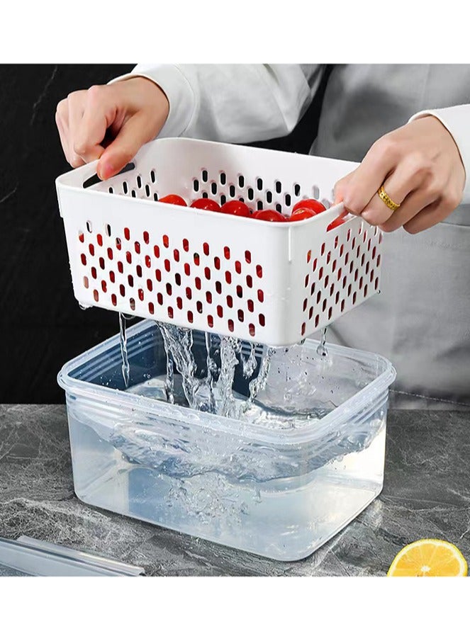 HOMESTAR Food container set with strainer inside the box and plastic cover 3 pieces - Image 3