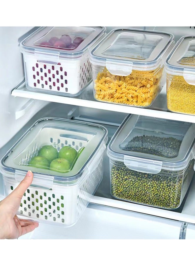 HOMESTAR Food container set with strainer inside the box and plastic cover 3 pieces - Image 2