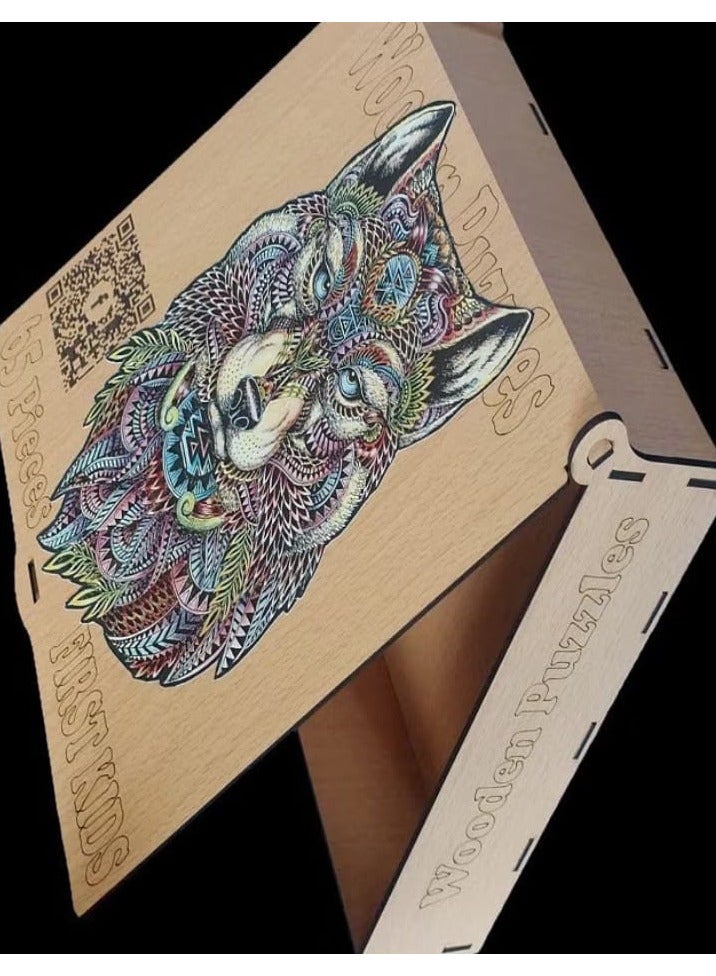 Wolf Wooden Puzzle, for Adults and Kids | High-Quality Laser Cut Wood | 3D Animal Puzzle (65 Pieces) - Image 4