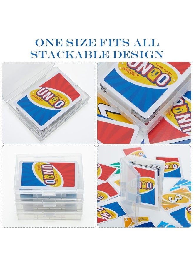 Skylety Skylety 12 Pcs Clear Playing Card Deck Boxes Empty Plastic Storage Box Card Holder Organizer Clear Card Case, Snaps Closed  - Image 5