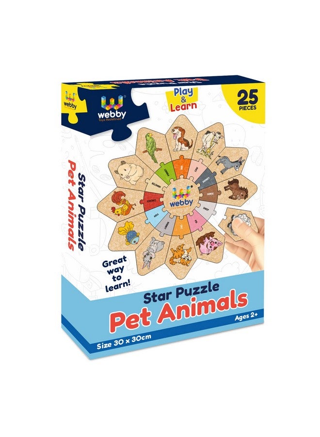 Webby Domestic Animals - Star Jigsaw Puzzle, Montessori Early Educational Pre School Puzzle Toy for 2+ Years Kid (25 Pcs) - Image 1