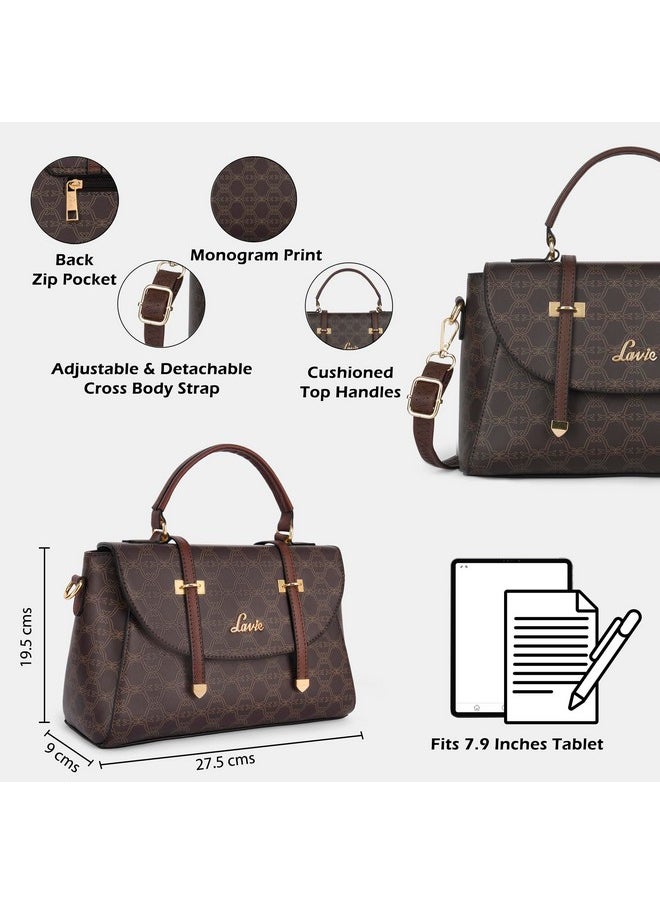 Lavie Lavie Women's Mono Beech Flap Satchel Bag | Ladies Purse Handbag  - Image 3
