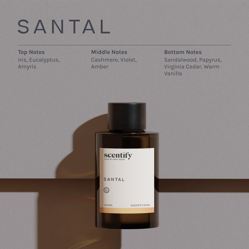 Scentify Santal Aroma Oil Refill Scent for Oil Diffusers - Iris, Amber, Sandalwood, Cedar Scents - Luxurious Relaxing Aromatherapy Diffuser Fragrance 100ml, 3.38 oz - Image 2