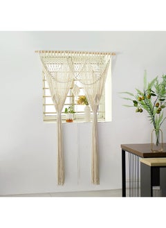 Antikiano Macrame Curtains Boho Curtains for Bedroom Window Wall Hanging 177x101 Cm  - Image 3