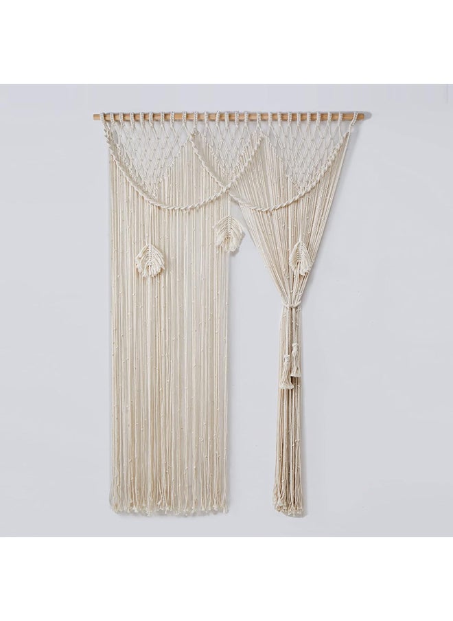 Antikiano - Macrame Curtains Boho Curtains for Bedroom Window Wall Hanging 177x101 Cm - Image 1