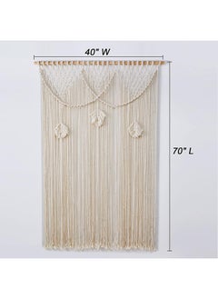 Antikiano Macrame Curtains Boho Curtains for Bedroom Window Wall Hanging 177x101 Cm  - Image 2