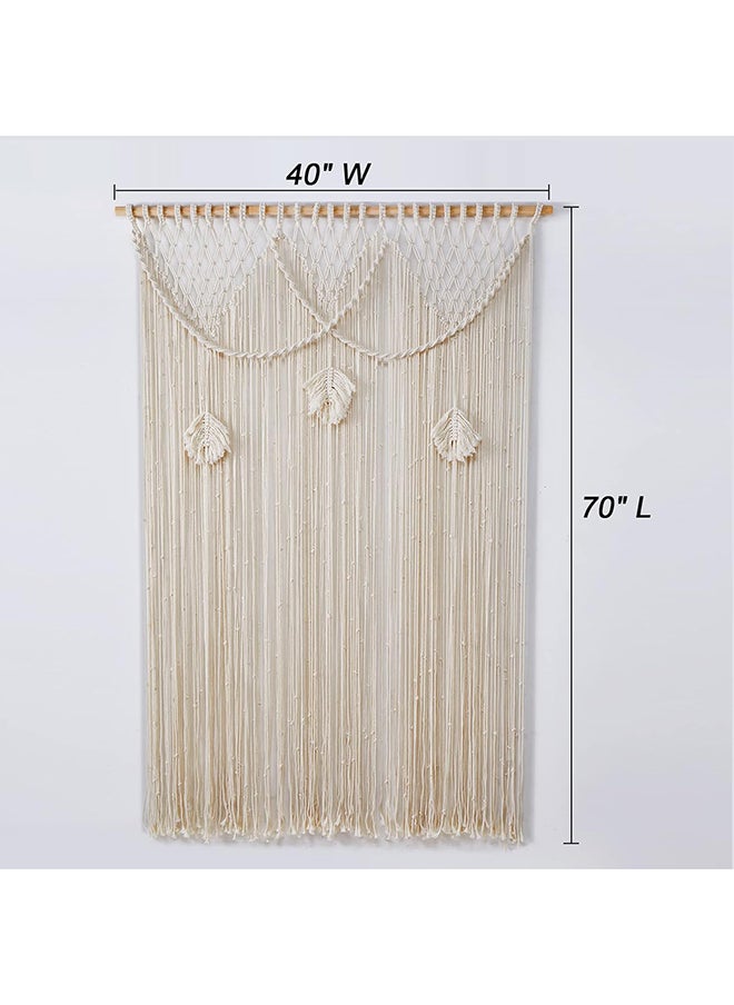 Antikiano - Macrame Curtains Boho Curtains for Bedroom Window Wall Hanging 177x101 Cm - Image 1