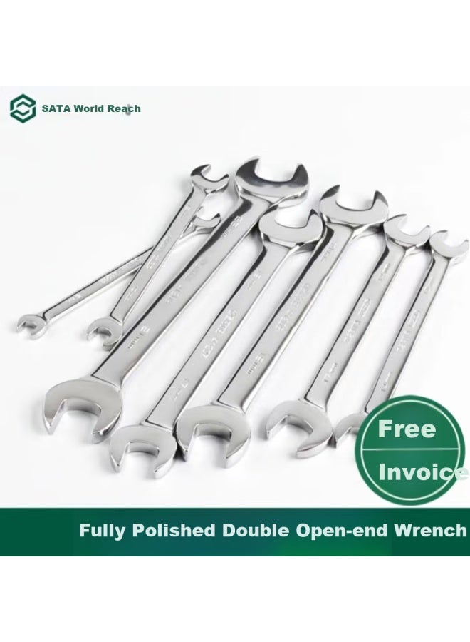 Sata Metric Fully Polished Double Open-end Wrench, Automotive Repair Wrench Tool, 21x23mm, 41209 - Image 2