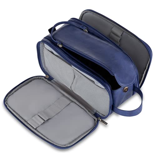 Elviros Toiletry Bag for Men, Large Travel Shaving Dopp Kit Water-resistant Bathroom Toiletries Organizer PU Leather Cosmetic Bags - Image 1