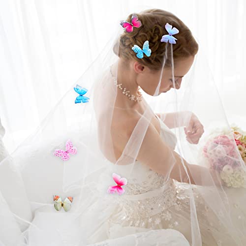 Giegxin 160 Pcs Double Layer Organza Butterfly Appliques - Mixed Styles, Realistic 3D Fabric Butterflies for DIY Wedding Clothes & Decorations - Image 4