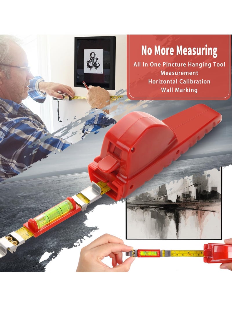 All-in-One Picture Hanging Tool with Level for Easy and Accurate Hanging of Pictures, Mirrors, TVs, and Shelves