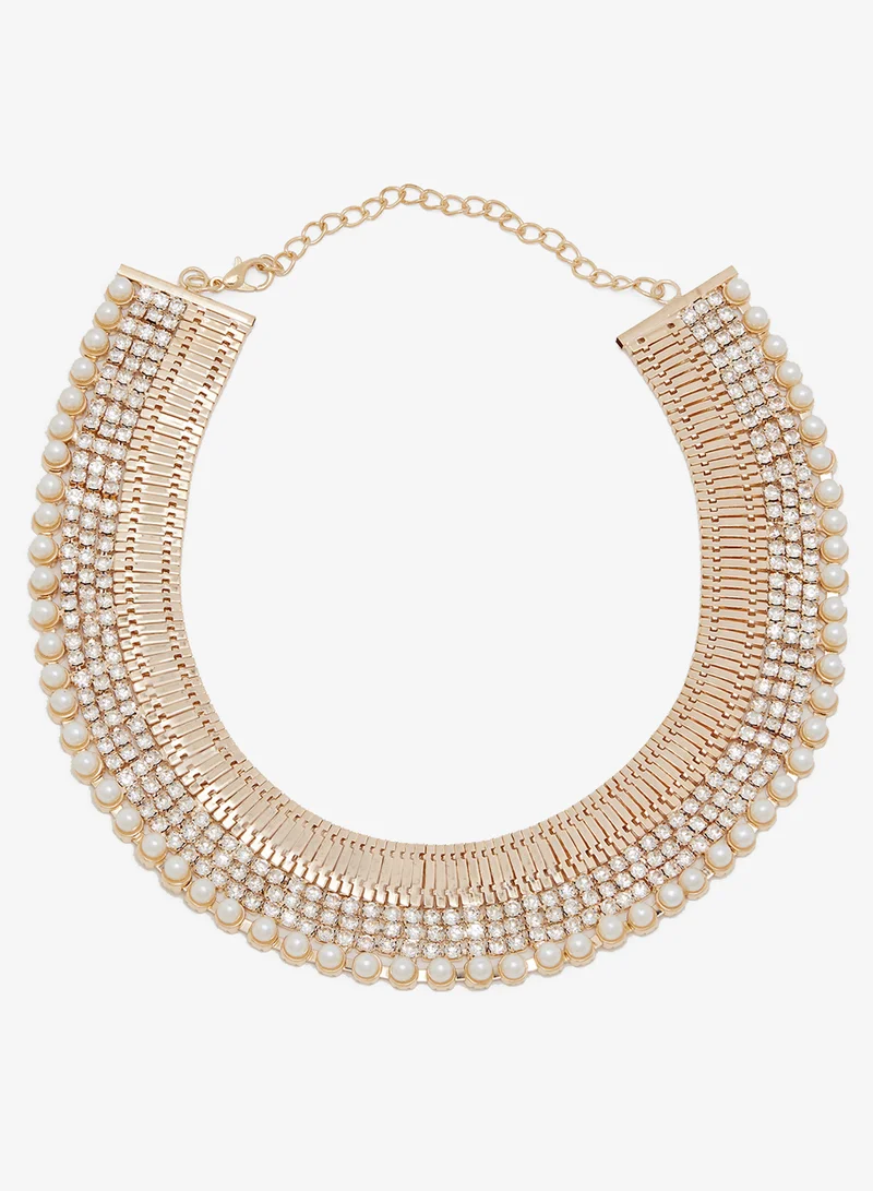 Khizana Gold Pearl Embellished Choker