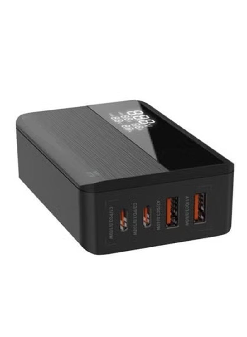 شاحن سريع 100 واط USB C – مركز شحن مدمج 4 منافذ مع دعم PD 3.0 و QC 4.0 و PPS – محول حائط متعدد الأجهزة لجهاز MacBook، أجهزة الكمبيوتر المحمولة، iPhone، iPad، Samsung، Pixel والمزيد – موزع طاقة ذكي للسفر والاستخدام المنزلي - Image 1