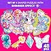 QUOKKA Shimmery Puzzles for Kids Ages 46 48 Piece Shaped Jigsaw Puzzles for Toddlers 35 4Pack Princess Mermaid Butterfly Unicorn Childrens Game Ages 48 Unique Gift Toy for Preschoolers - Image 4