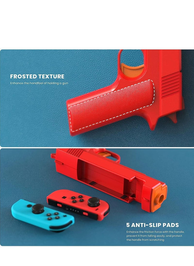 SYOSI - Shooting Game Gun Controller Compatible with Switch/Switch OLED Joy-Con, Hand Grip Motion for Switch Shooter Hunting Games (Blue + Red) - Image 1