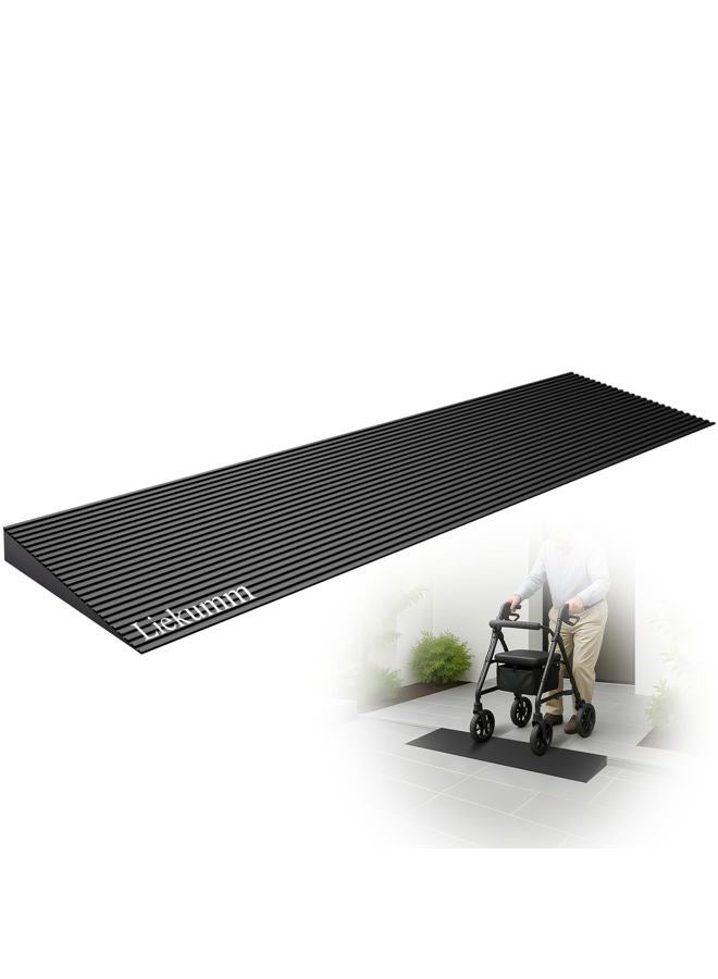 LIEKUMM 1.2" Rise Solid Threshold Ramp, 1500 LBS Capacity Recycled Rubber Power Threshold Ramp, 35.4" Wide Non-Slip Rubber Wheelchair Ramp for Doorway, Bathroom, Supermarket Entrance and Garage - Image 1
