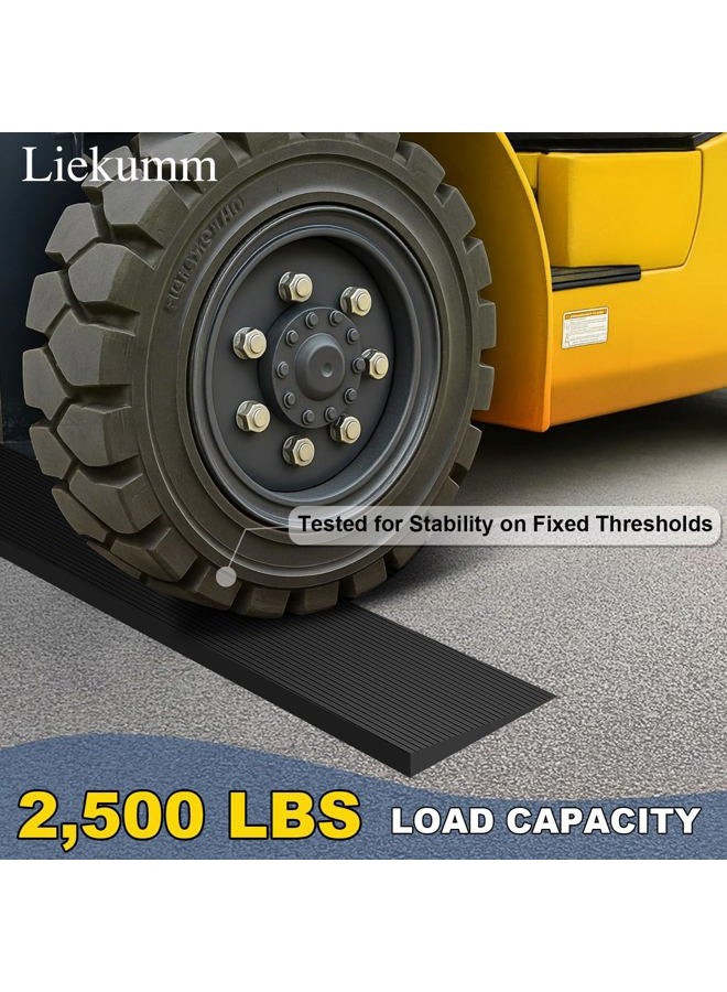 LIEKUMM 1.2" Rise Solid Threshold Ramp, 1500 LBS Capacity Recycled Rubber Power Threshold Ramp, 35.4" Wide Non-Slip Rubber Wheelchair Ramp for Doorway, Bathroom, Supermarket Entrance and Garage - Image 2