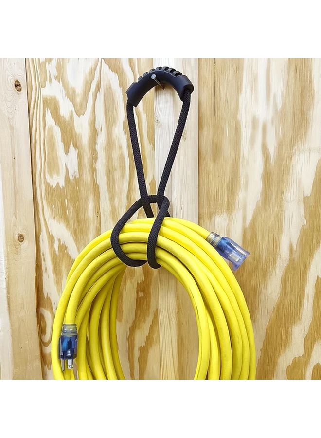 Black Heavy Duty Multipurpose Storage Strap with Handle 24 Inch Wrap Organizer for Hoses Extension Cords Cables Includes 4 Cinch Straps - Image 5