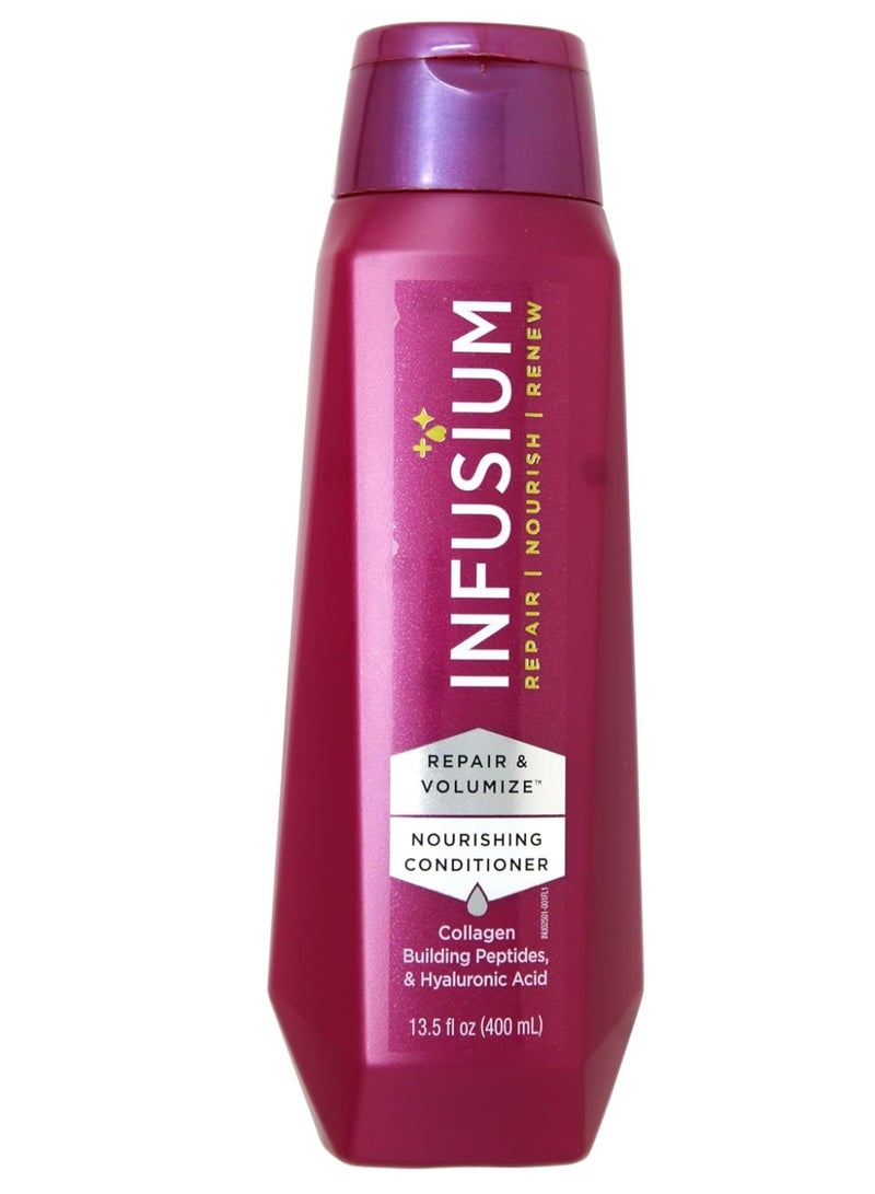 INFUSIUM Shampoo & Conditioner Repair & Volumize, Repair/Nourish/Renew, with Collagen, Building Peptides & Hyaluronic Acid for Dry & Damaged Hair, 13.5 FL OZ (400 mL) Per Bottle - One Set - Image 3