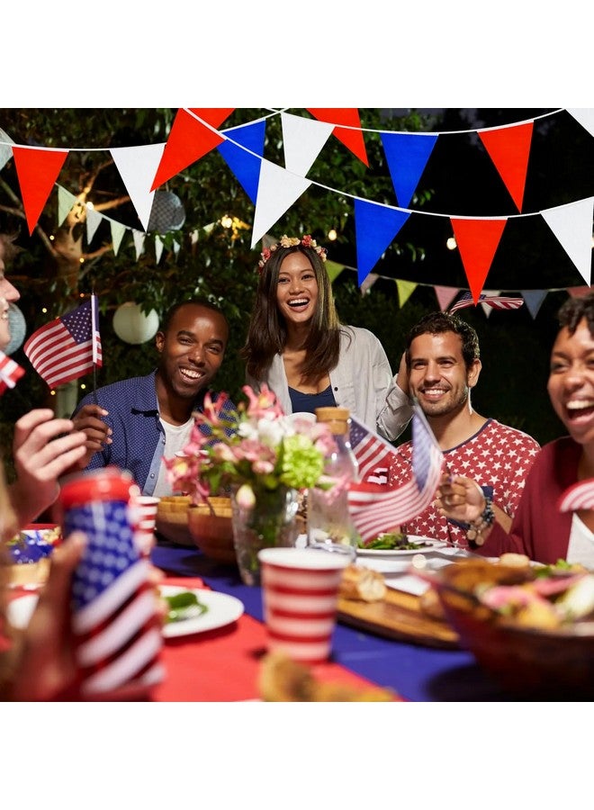 BEISHIDA رايات بينت 100 قدم 83 قطعة حمراء وبيضاء وزرقاء، علم مثلث قابل لإعادة الاستخدام، زينة حفلات بمناسبة عيد الميلاد، عيد ميلاد الأطفال، فعاليات داخلية وخارجية - Image 4