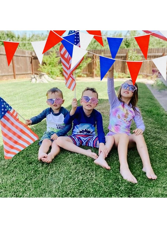 BEISHIDA رايات بينت 100 قدم 83 قطعة حمراء وبيضاء وزرقاء، علم مثلث قابل لإعادة الاستخدام، زينة حفلات بمناسبة عيد الميلاد، عيد ميلاد الأطفال، فعاليات داخلية وخارجية - Image 5