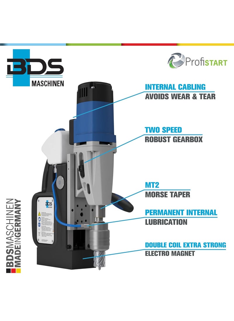 BDS Maschinen HEAVYDUTY Magnetic Drilling Machine MAB 455 KEYLESS Tool Holder 50 mm Core Drilling 55 mm Cutting Depth Morse Taper 2 BDS Machines Germany  - Image 4