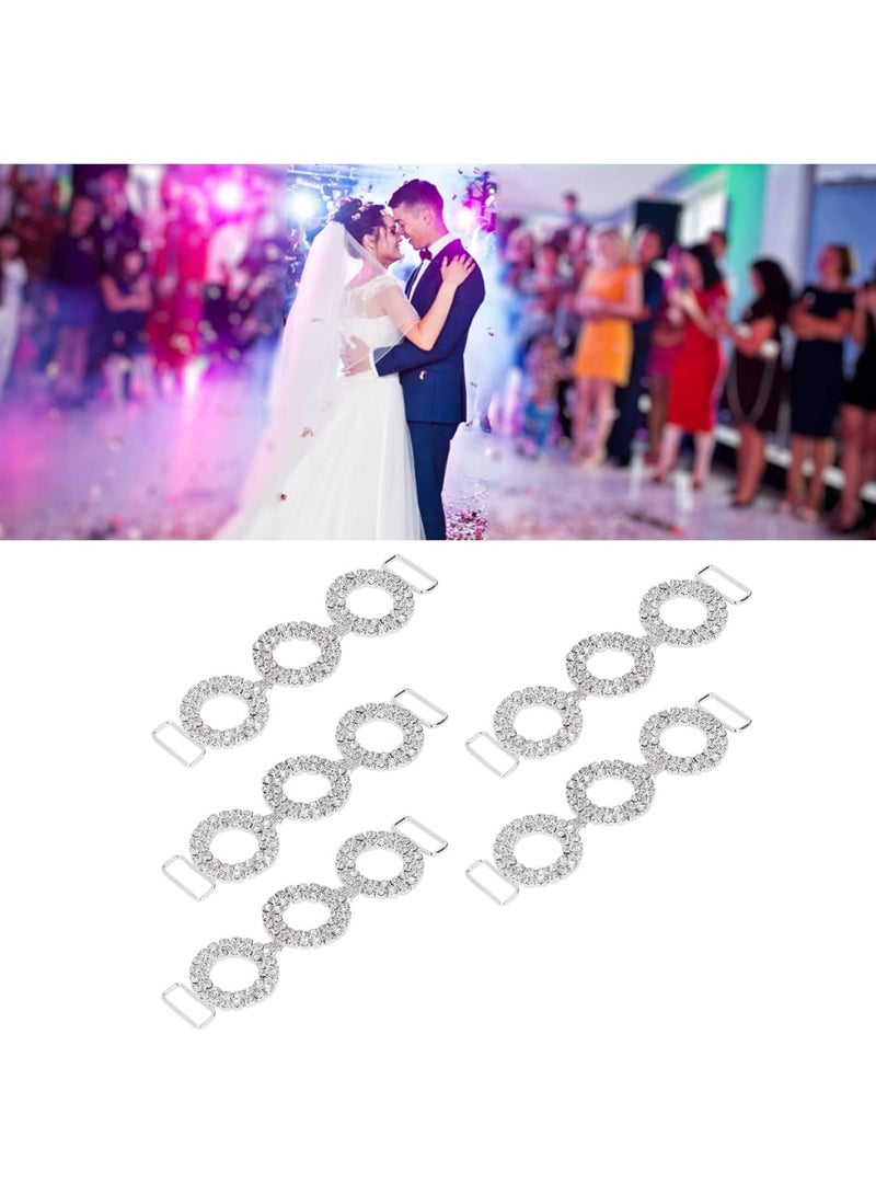 SOLARAE Crafts Cup Chain Connector with Loop Crystal Rhinestone, 5pcs Bikini Connectors Buckle Metal Chain for Swimming Wear Bikini Decoration - Image 4