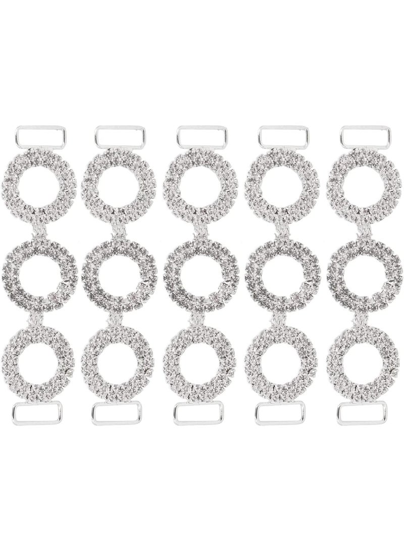 SOLARAE Crafts Cup Chain Connector with Loop Crystal Rhinestone, 5pcs Bikini Connectors Buckle Metal Chain for Swimming Wear Bikini Decoration - Image 1