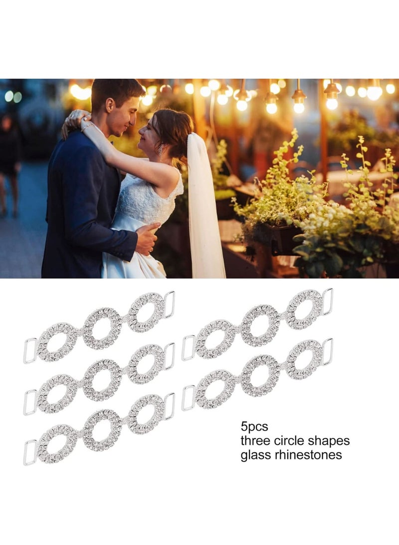 SOLARAE Crafts Cup Chain Connector with Loop Crystal Rhinestone, 5pcs Bikini Connectors Buckle Metal Chain for Swimming Wear Bikini Decoration - Image 5