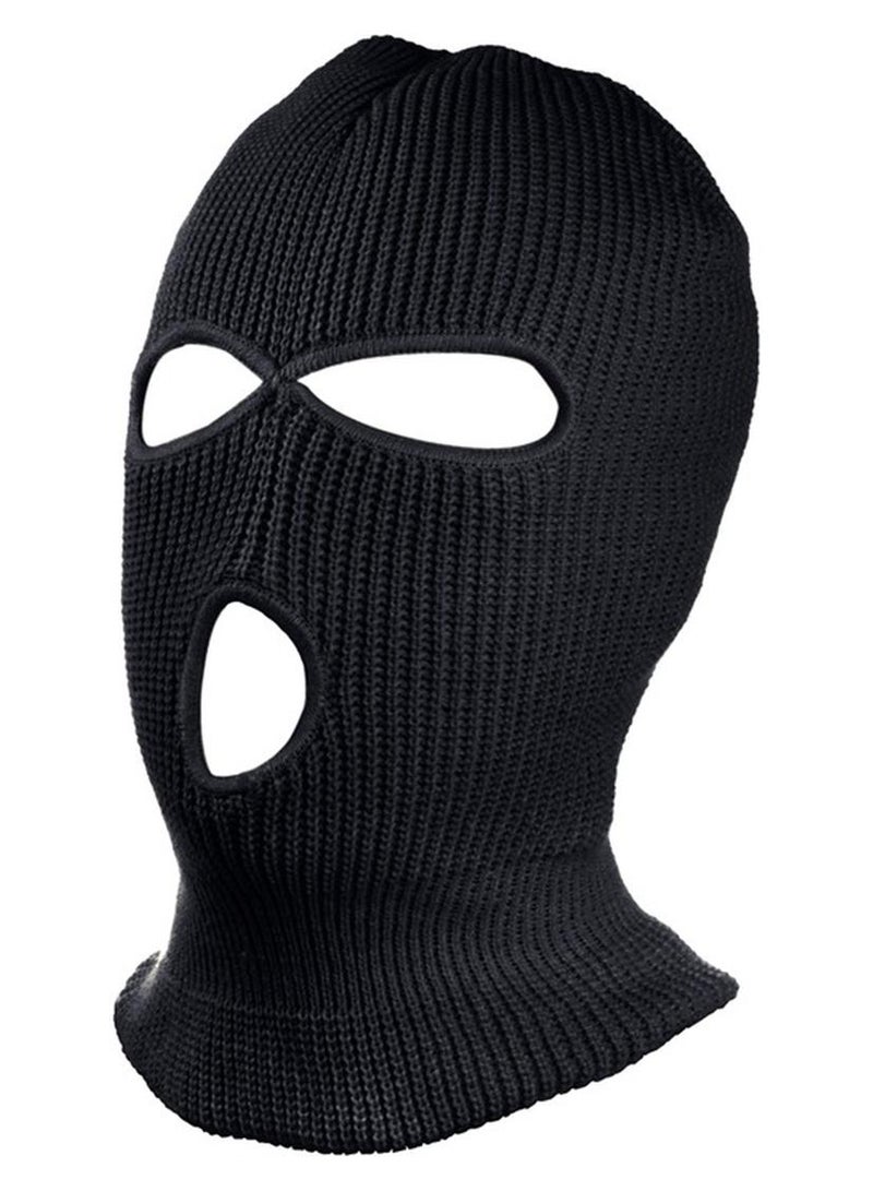 Unisex Face Mask 3 Hole Balaclava Cycling Hat (Black)